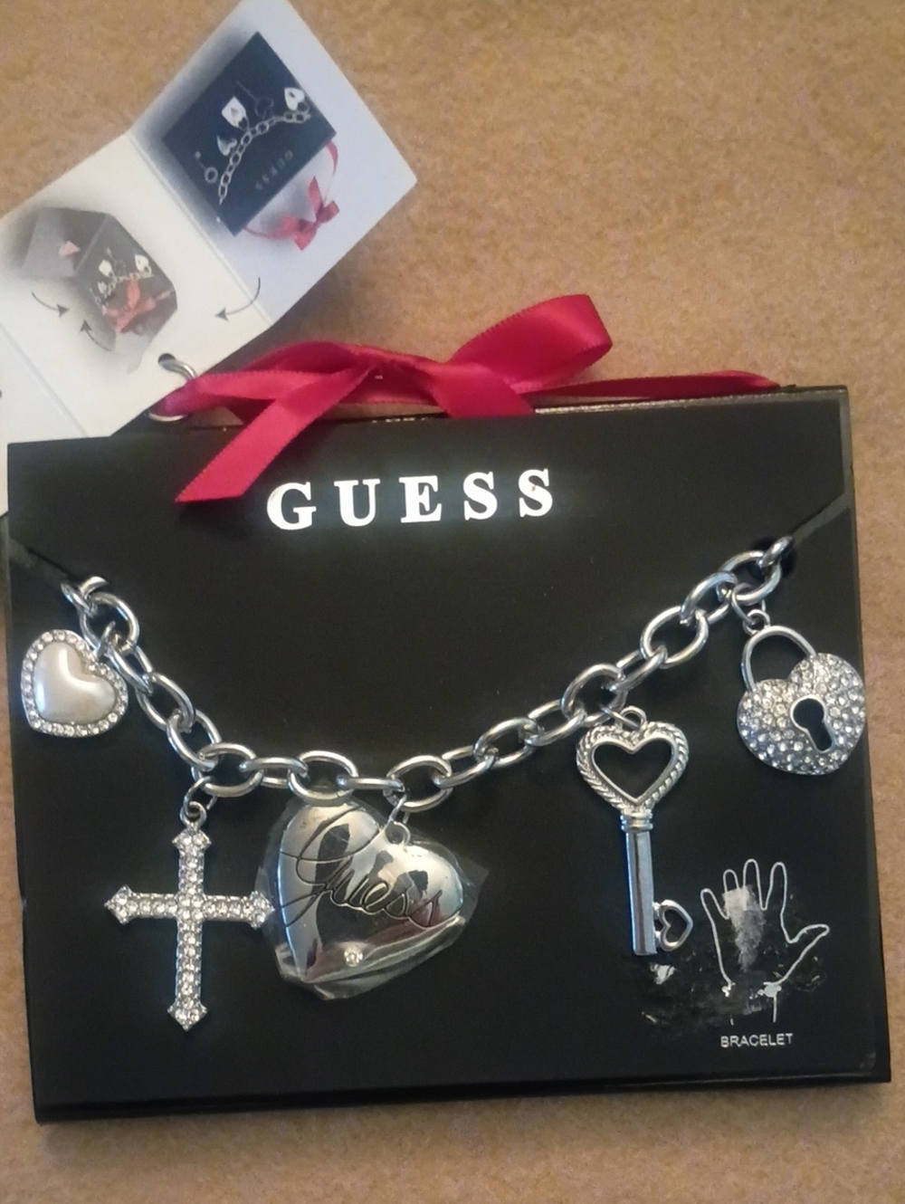 Guess Silver Charm Bracelet NEW in Original Package